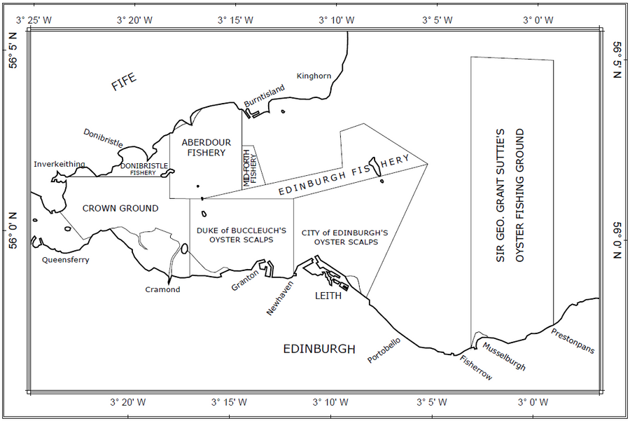 Firth of Forth Oyster Fishery Map